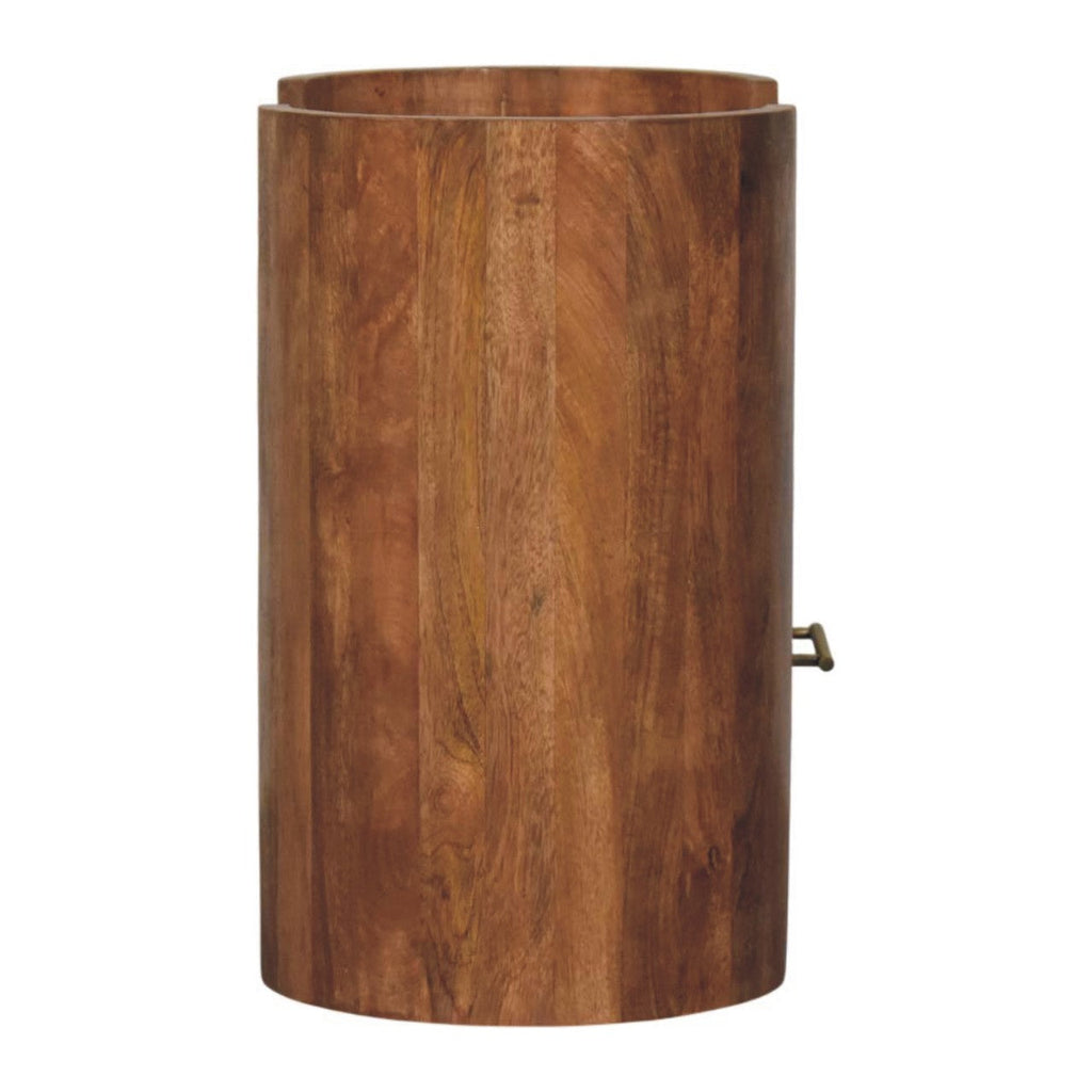Solid Wood Valencia Sculpted Bedside Nightstand with Drawer - Golden Teak