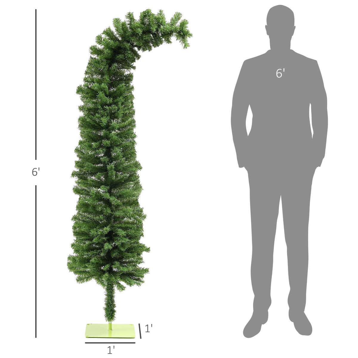 Pencil Christmas Tree with 400 Branch Tips - Green