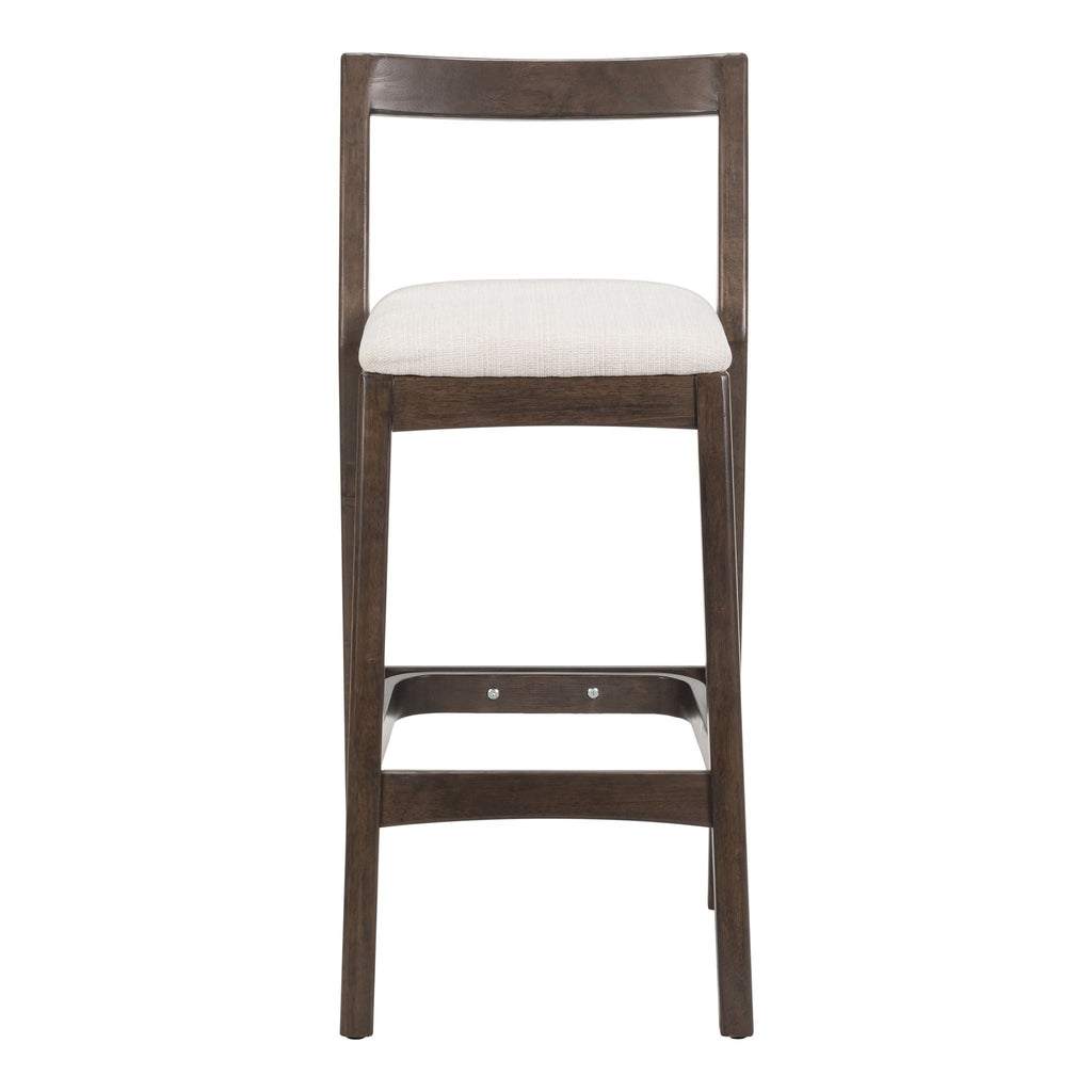 Jasper Indoor Barstool Set of 2 with Durable Rubberwood Seating - Dark Brown or Light Brown