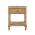 Bedside Table with Drawer and Shelf - Solid Wood Nightstand - Light Brown, Dark Brown, Beige, or Dark Gray