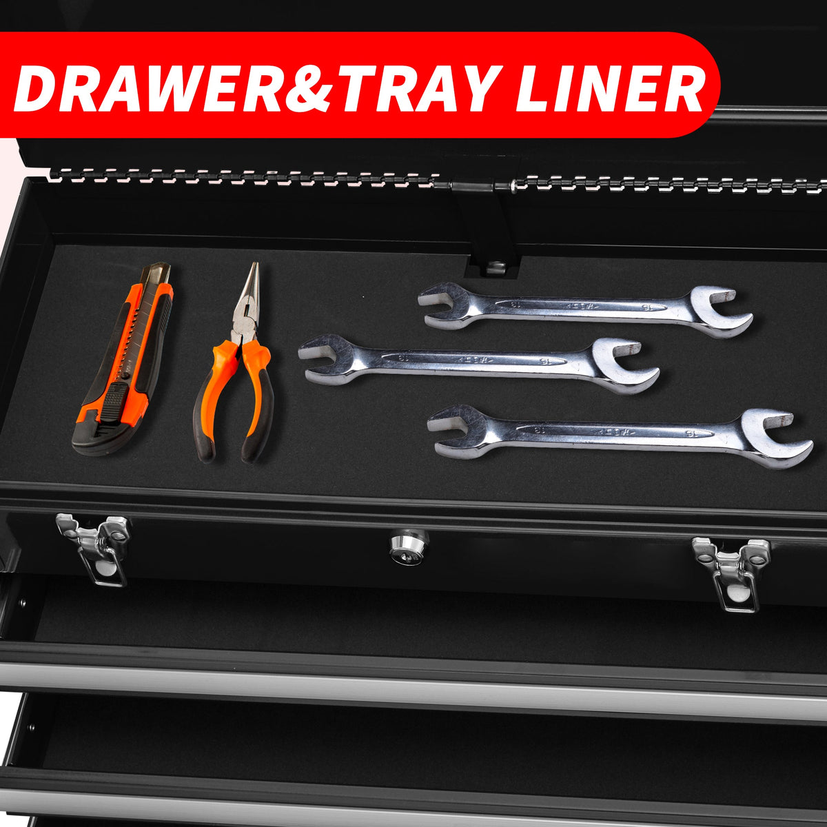 Metal Tool Box with 4 Drawers - Carbon Steel