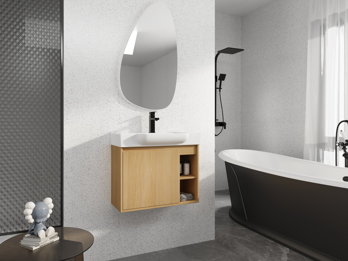 28'' Wall-Mounted Bathroom Vanity with Soft-Close Hinges - Multiple Finishes