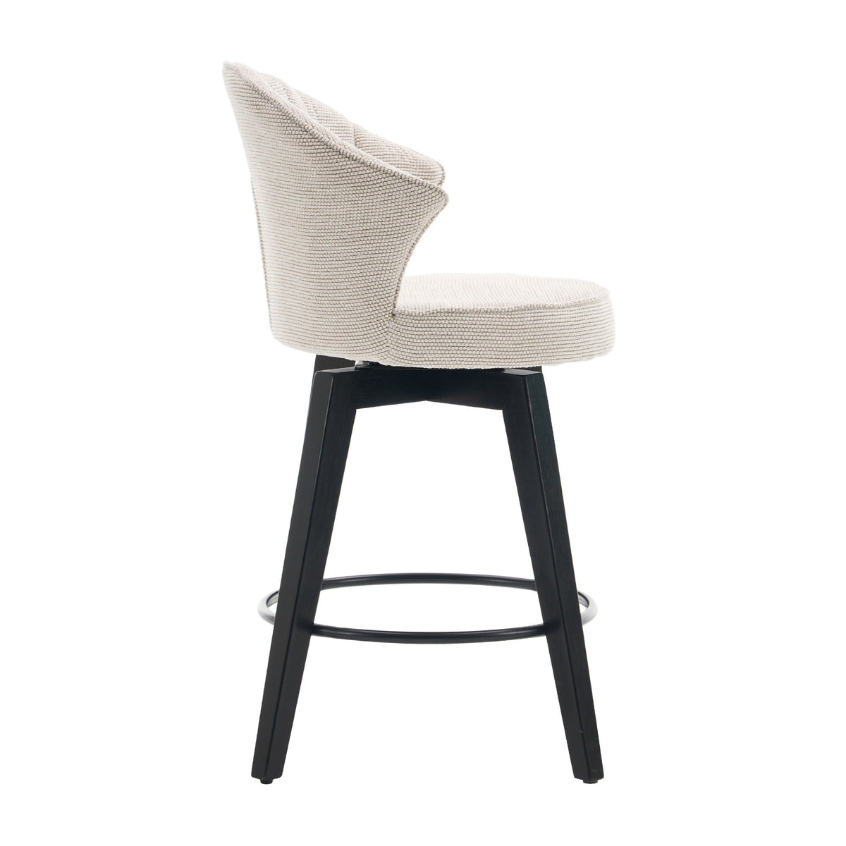 Wing Back Swivel Bar Stools with Adjustable Leveling Feet - Dark Gray or White
