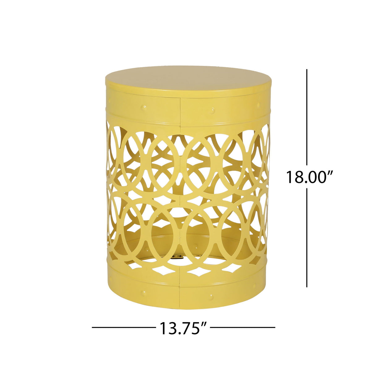 Outdoor Metal Large End Table with Modern Design - Multiple Colors