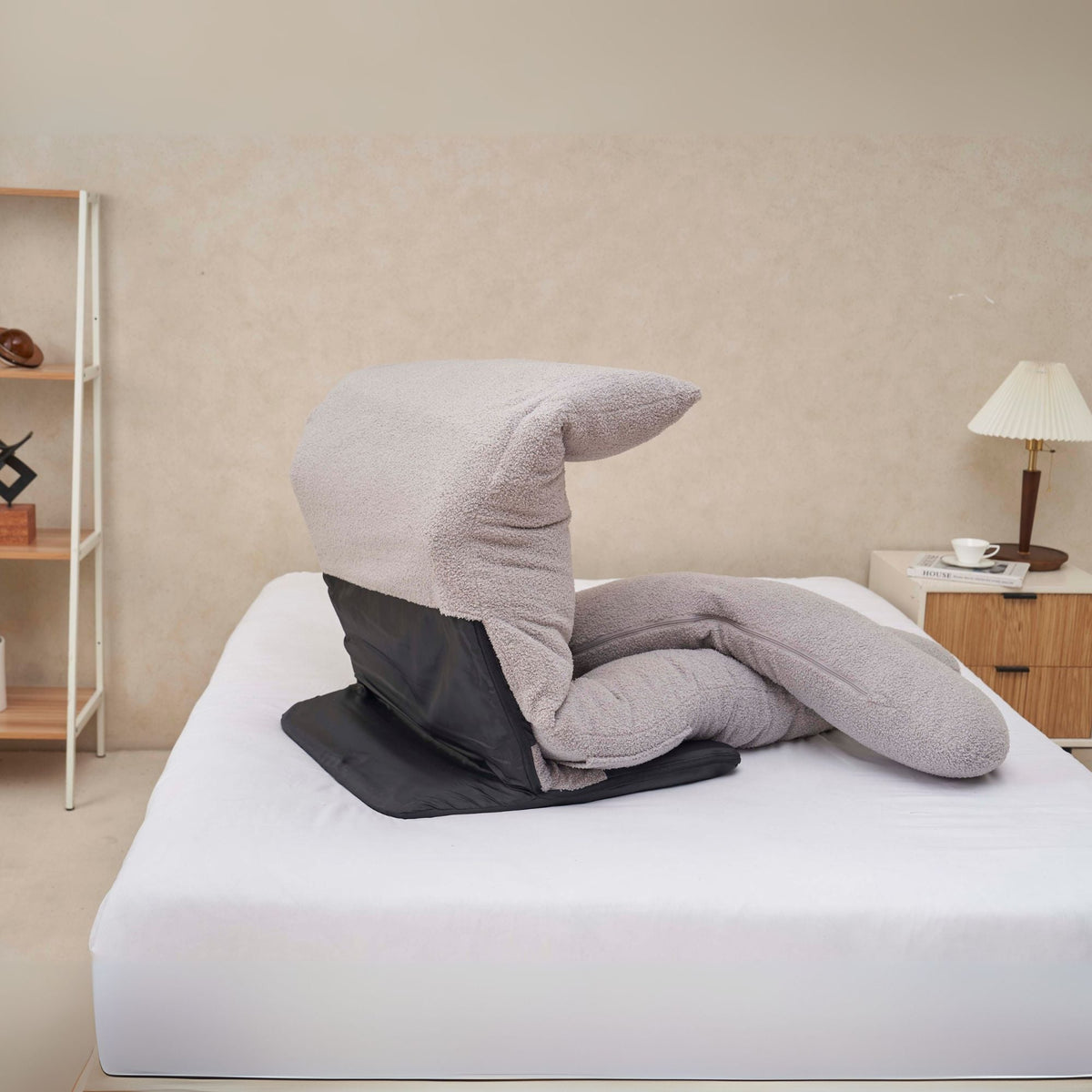 U-Shaped Full-Body Recliner with Adjustable Support - Gray