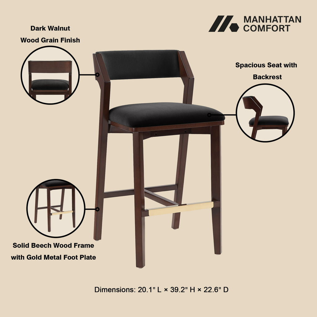 Bar Height Barstool with Backrest - Pearl Silver, White, Black, Dark Green