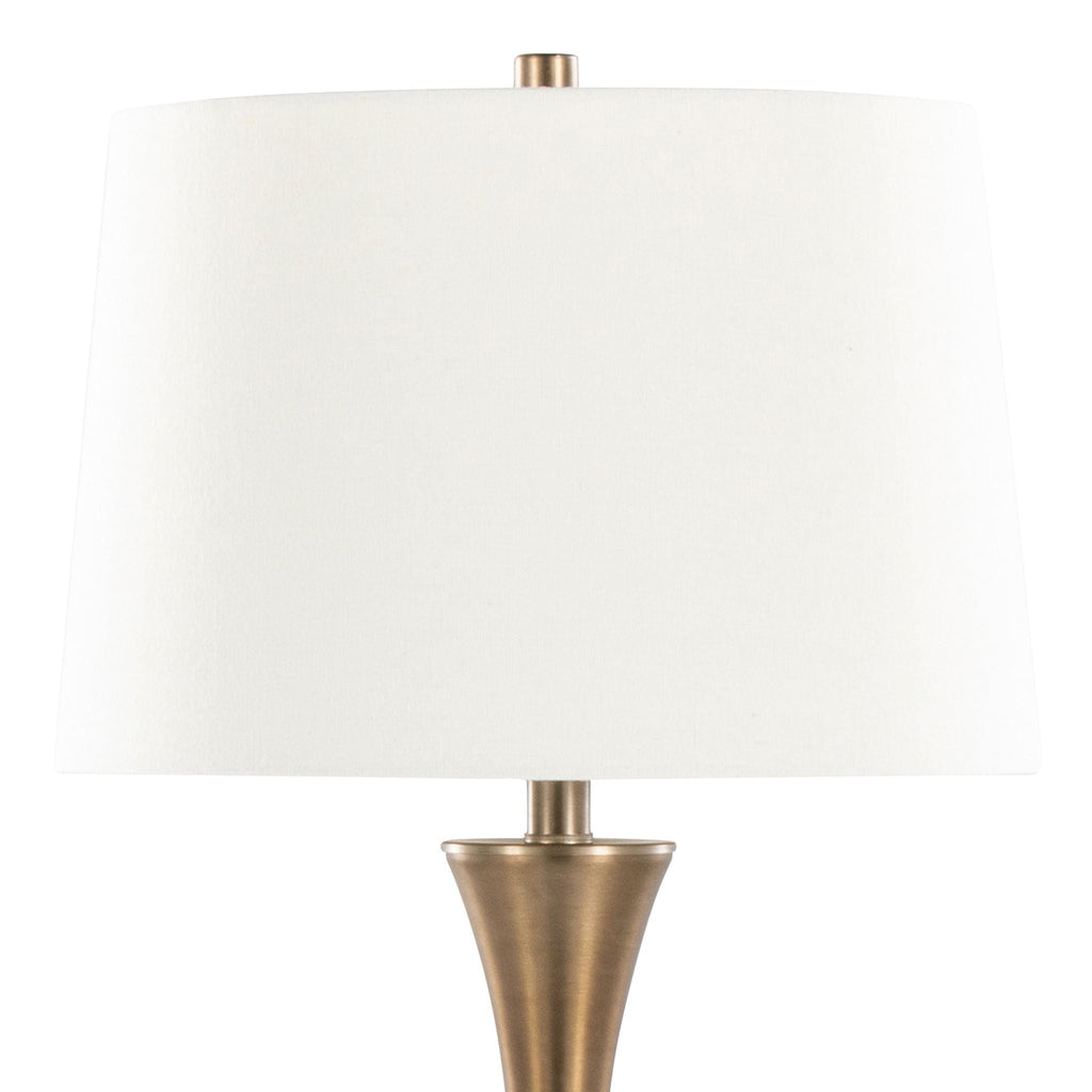 Contemporary Elegant Table Lamp Set with 3-Way Switch - Pearl Silver or Bronze