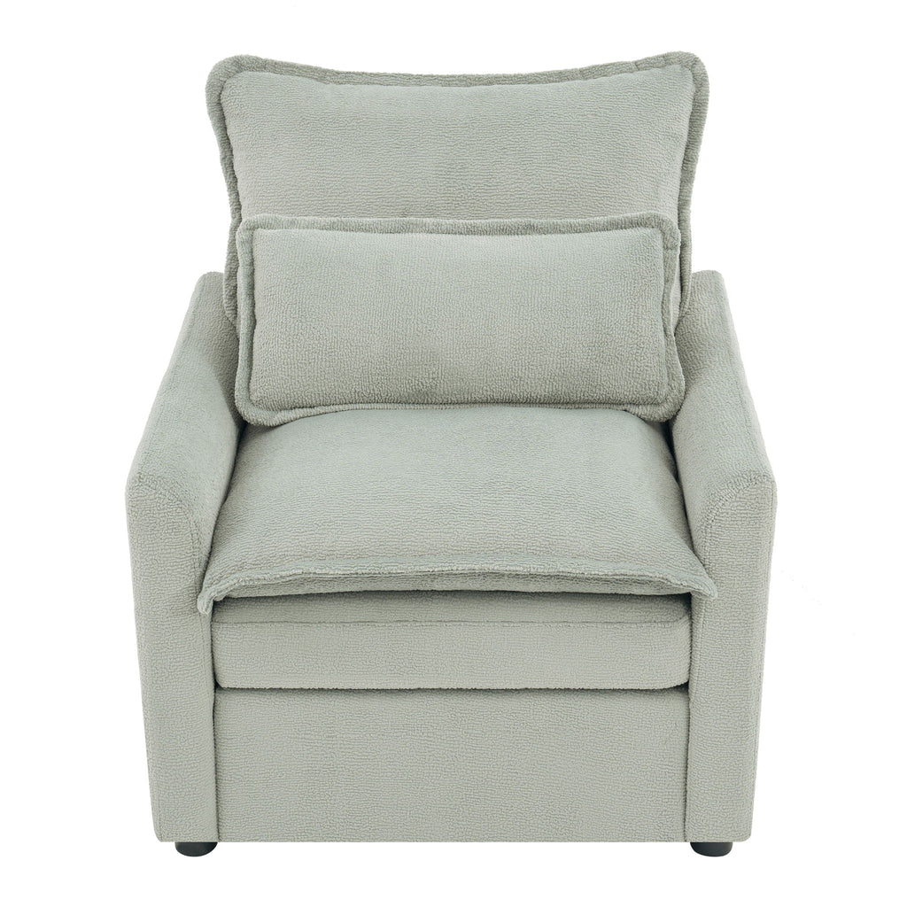 Modern Single Seat Accent Chair with Side Storage Pockets - Multiple Colors