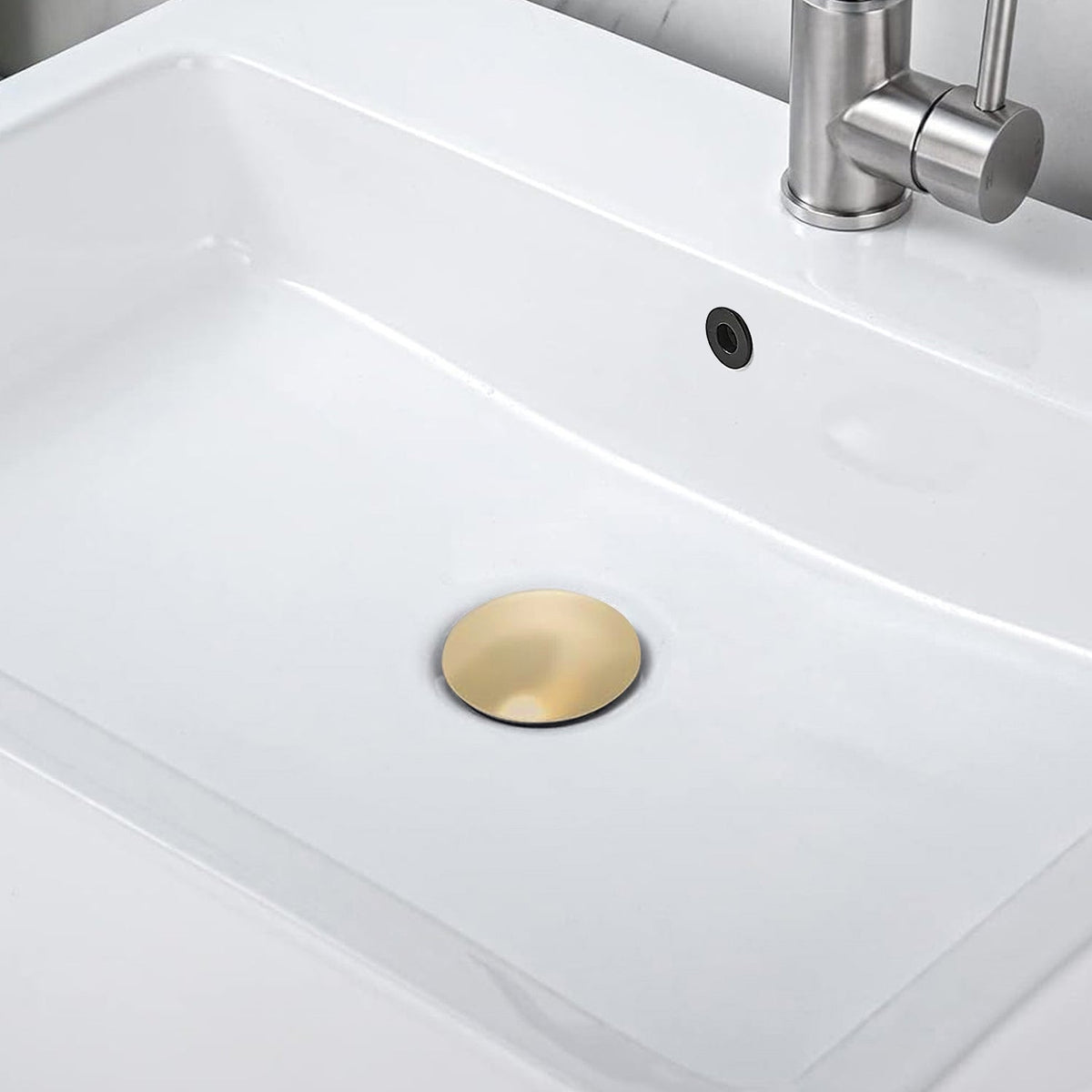 304 Stainless Steel Bathroom Sink Drain with Pop-Up Design - Silver