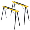 Folding Portable Saw Horses with Fast Open Legs - Yellow / Black