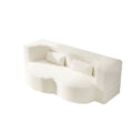 Convertible Floor Sofa with 2 Pillows - Twin Size Corduroy - White or Gray