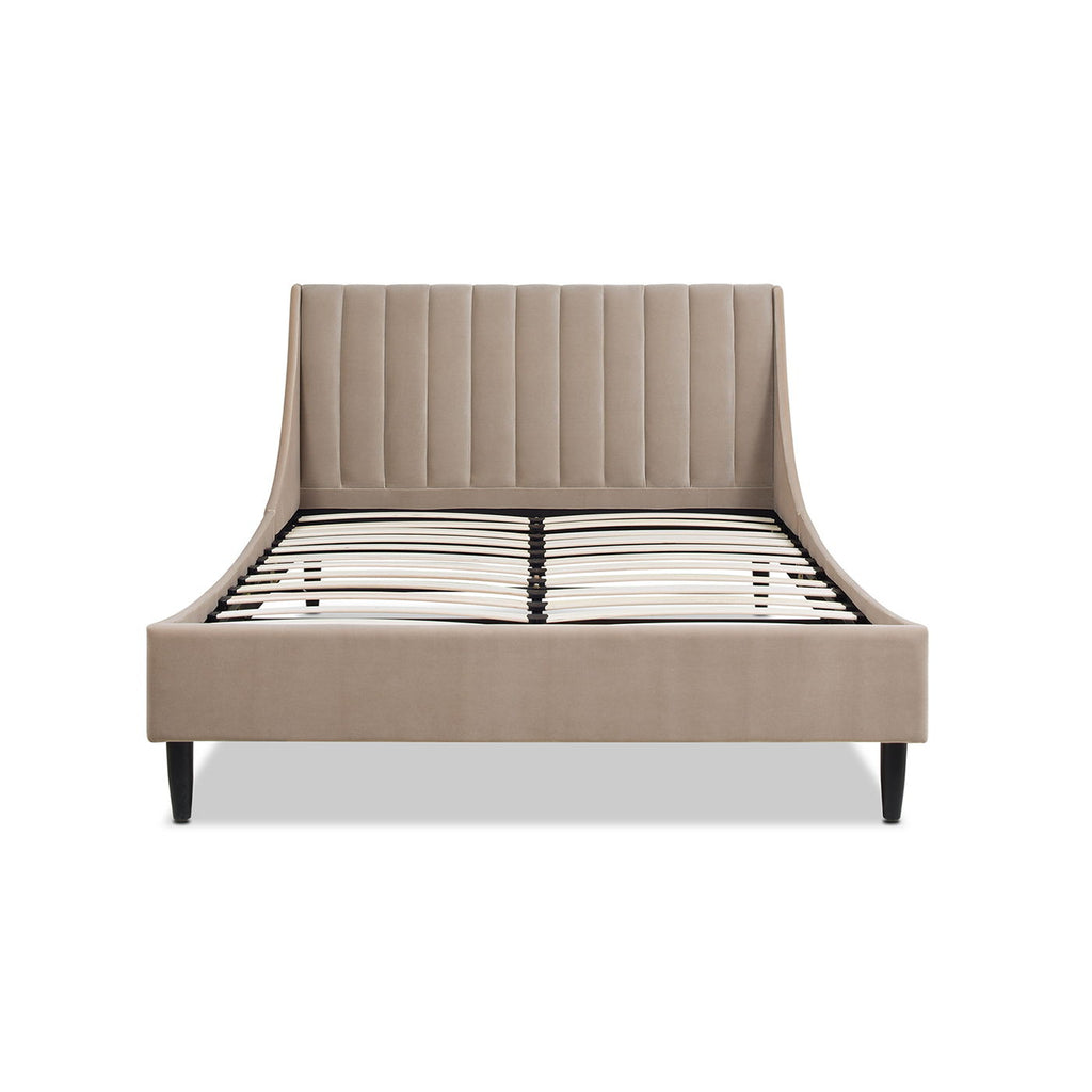 Vertical Tufted Modern Headboard Platform Bed Set with Upholstered Finish - Multiple Colors