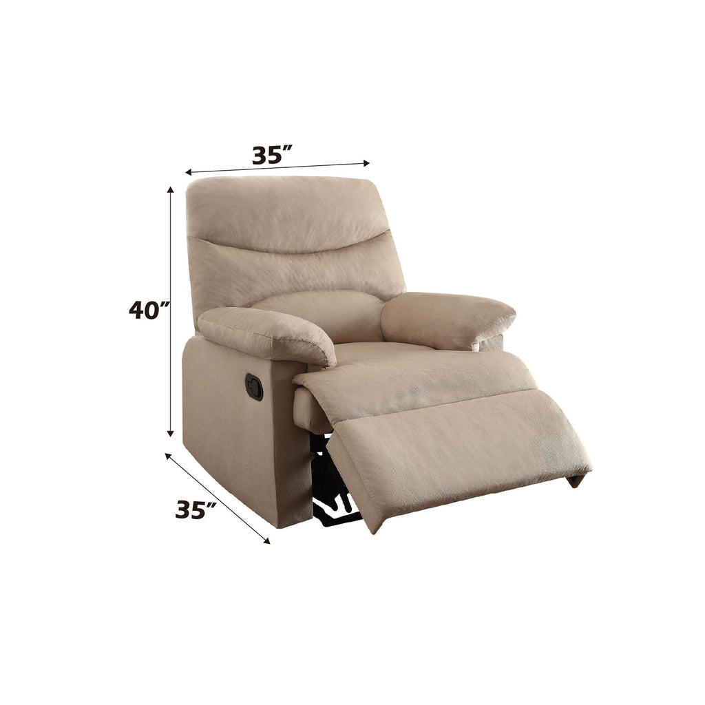 Woven Motion Recliner with Pillow-Top Arms - Available in Dark Brown, Beige, Black, Blue