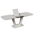 Modern Industrial Style Expandable Dining Table with U-Shaped Legs - Antique Gray White