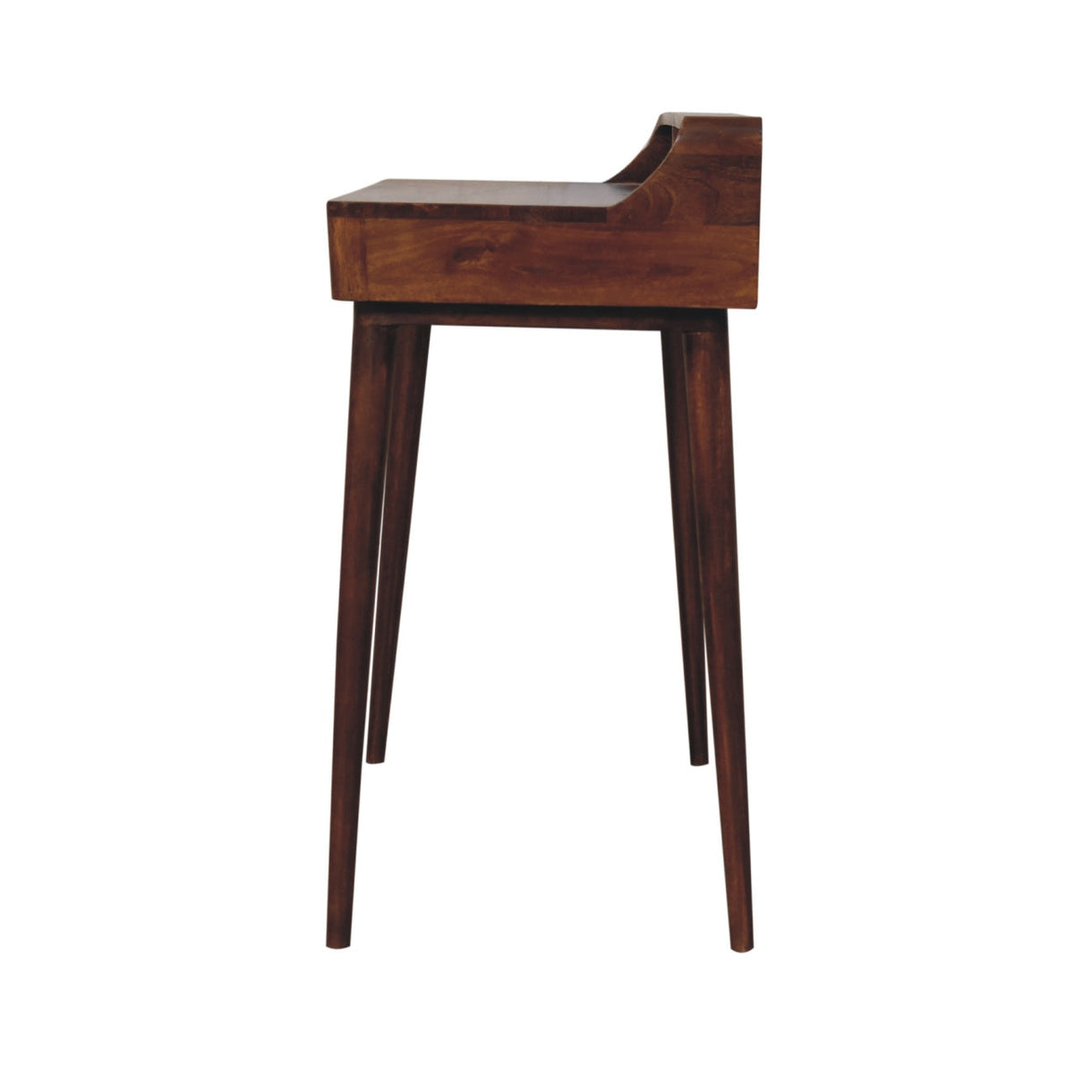 Elevated Chestnut Console Table with 2 Drawers and Nordic Legs - Chestnut