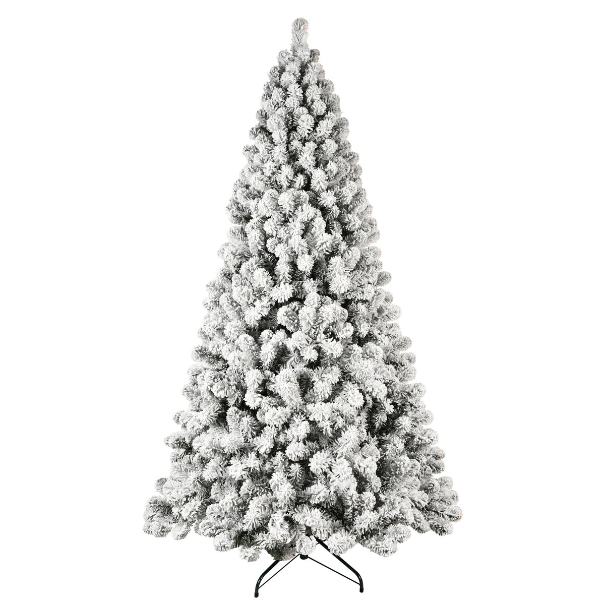 8ft Flocked Pre-Lit Christmas Tree with 500 Warm Lights - PVC