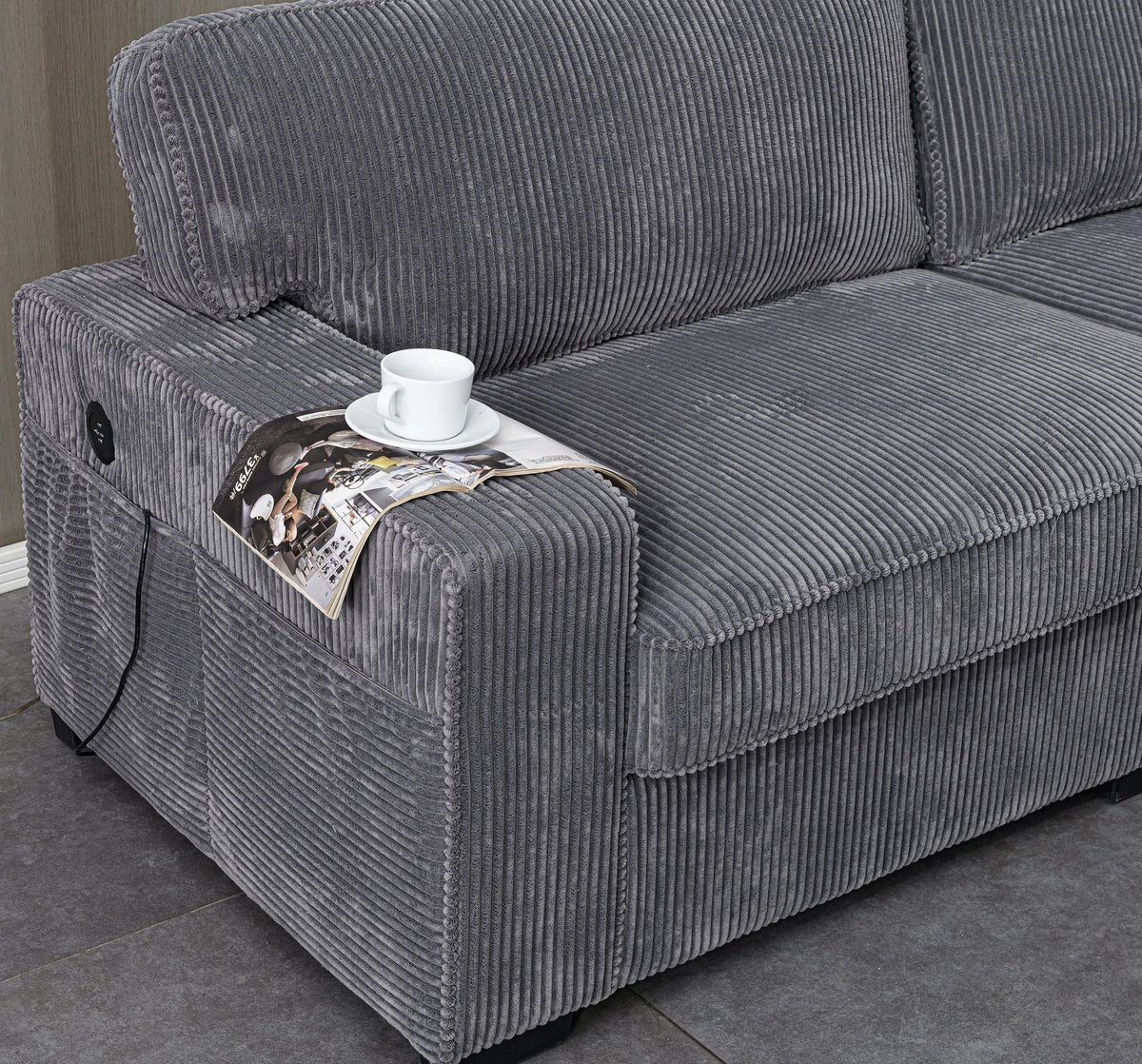 Exceptional Comfort Loveseat with Adjustable Headrests - Beige or Dark Gray
