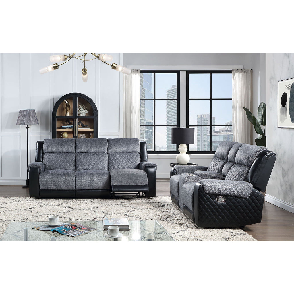 Gray Console Reclining Loveseat with Center Storage - Gray