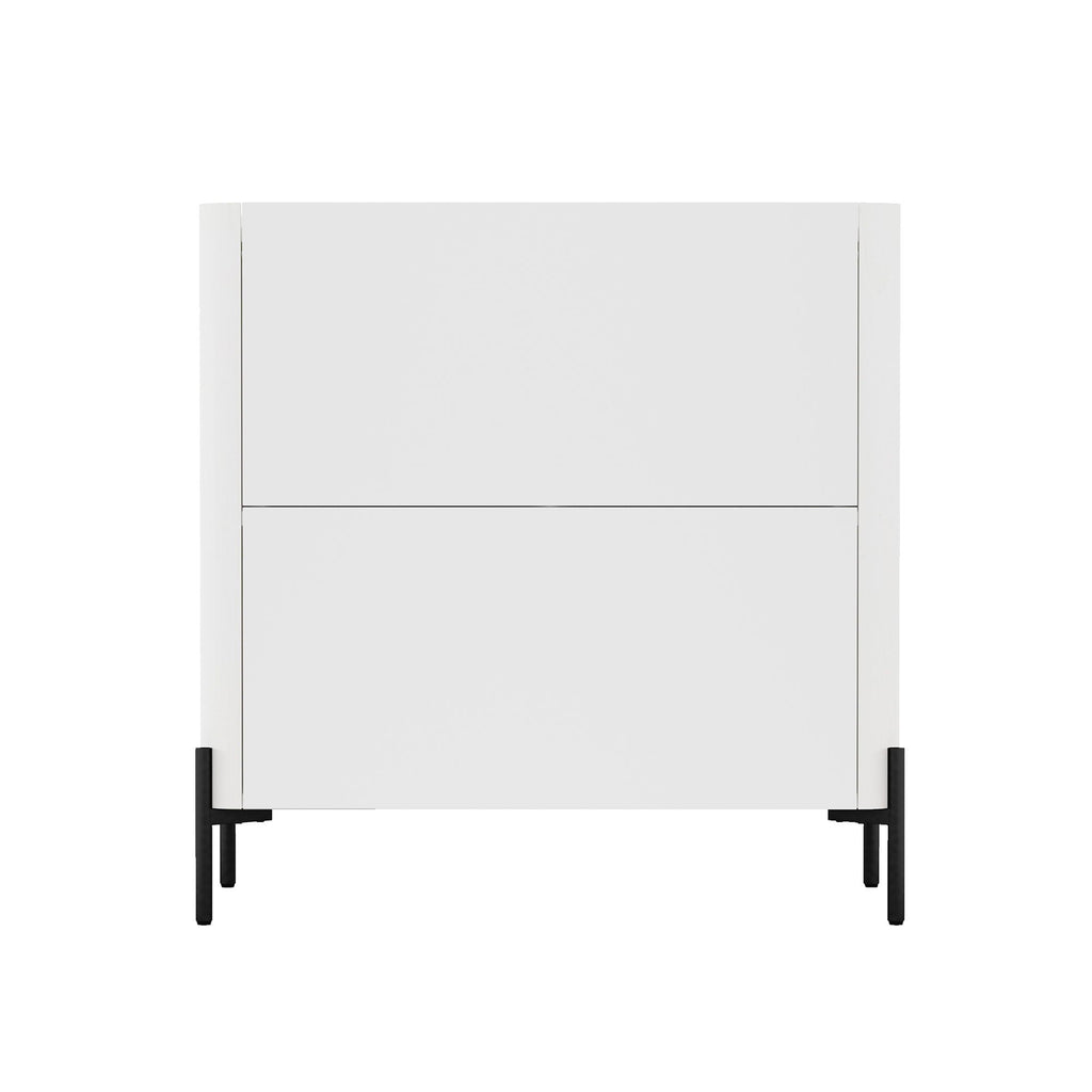 Abbey Accent Cabinet with Soft Close Doors and Rounded Edges - White or Light Brown