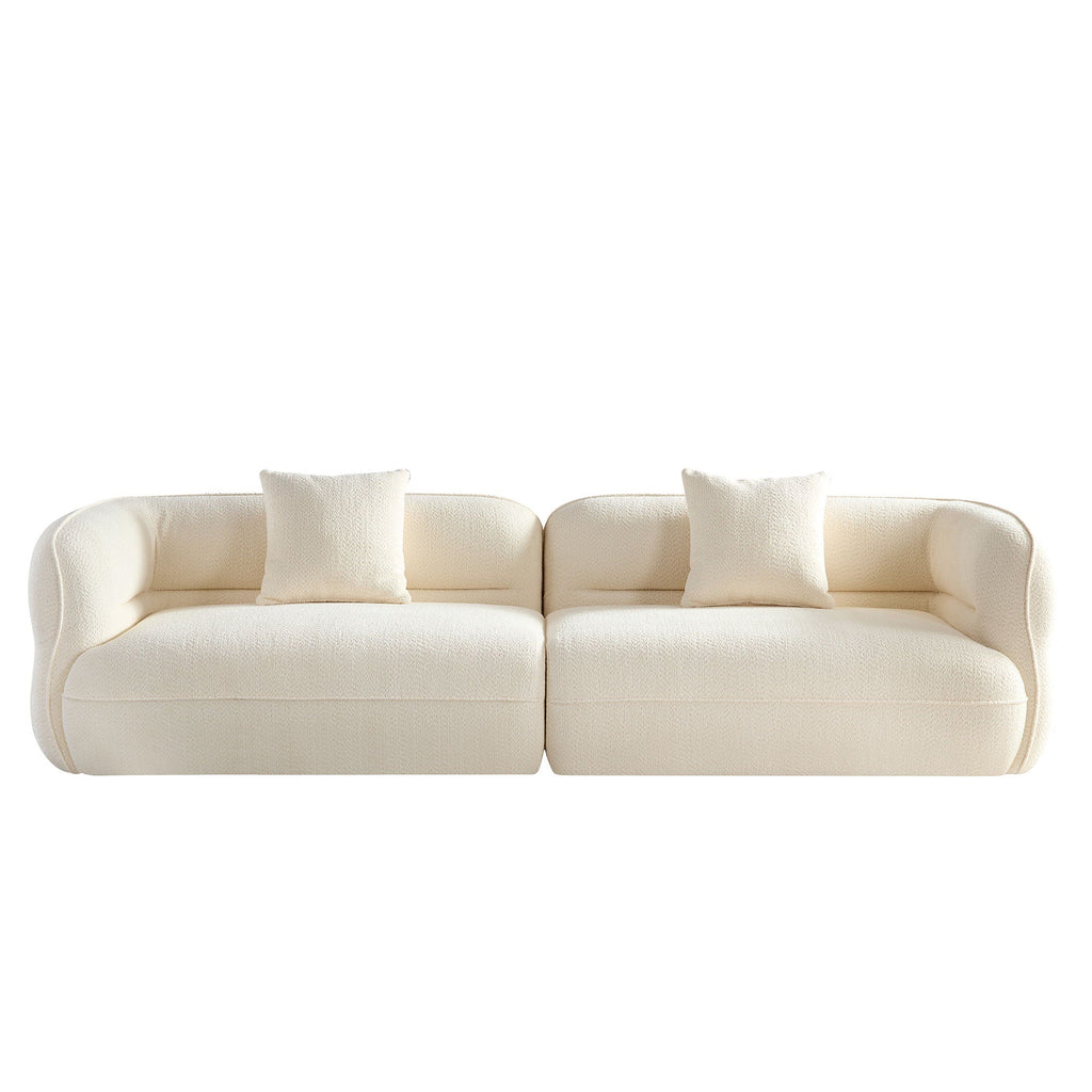 Sectional Sofa with Durable Fabric and Solid Wood Frame - Dark Brown or White
