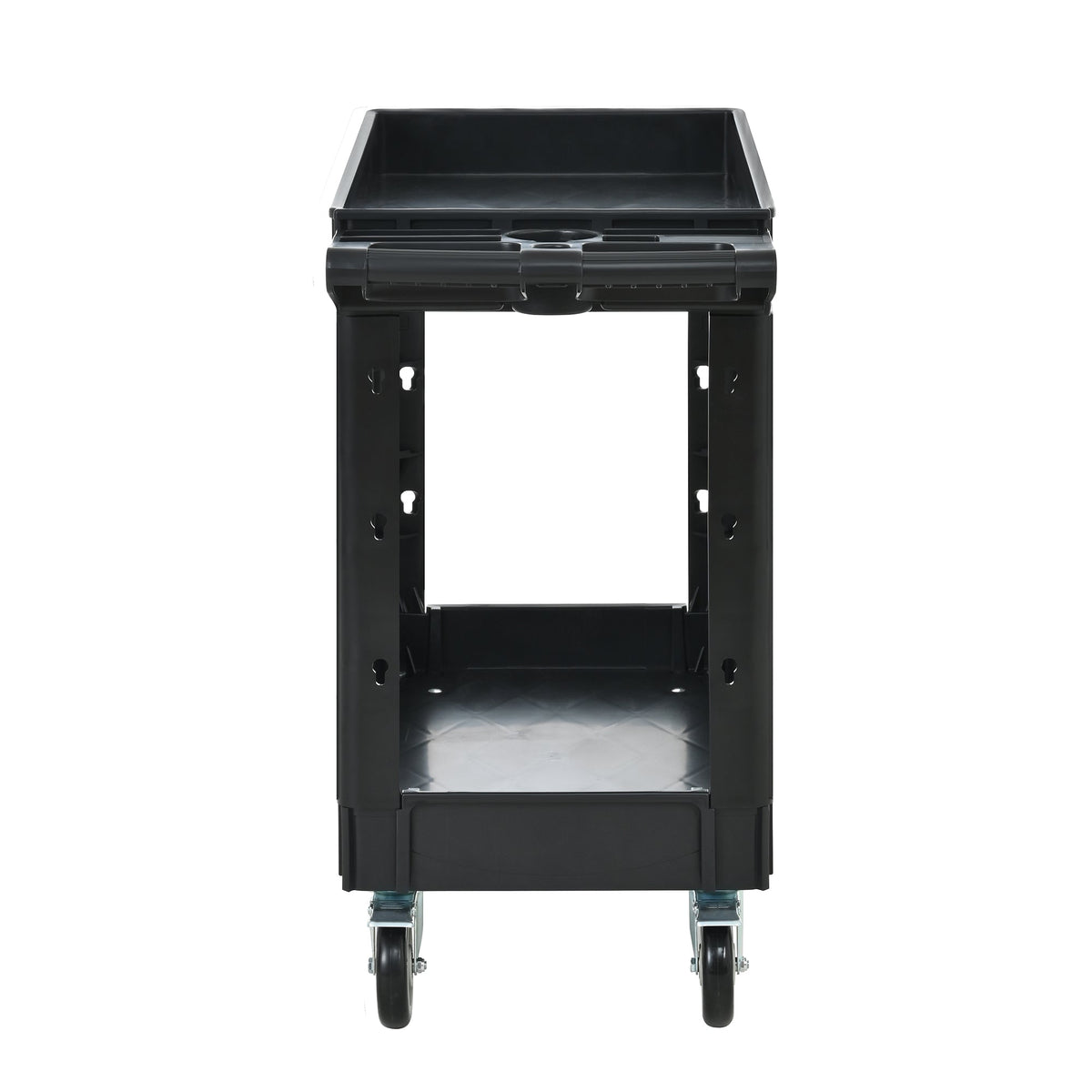 Two-Shelf Utility Cart with Wheels, 600 lbs Capacity - Polypropylene