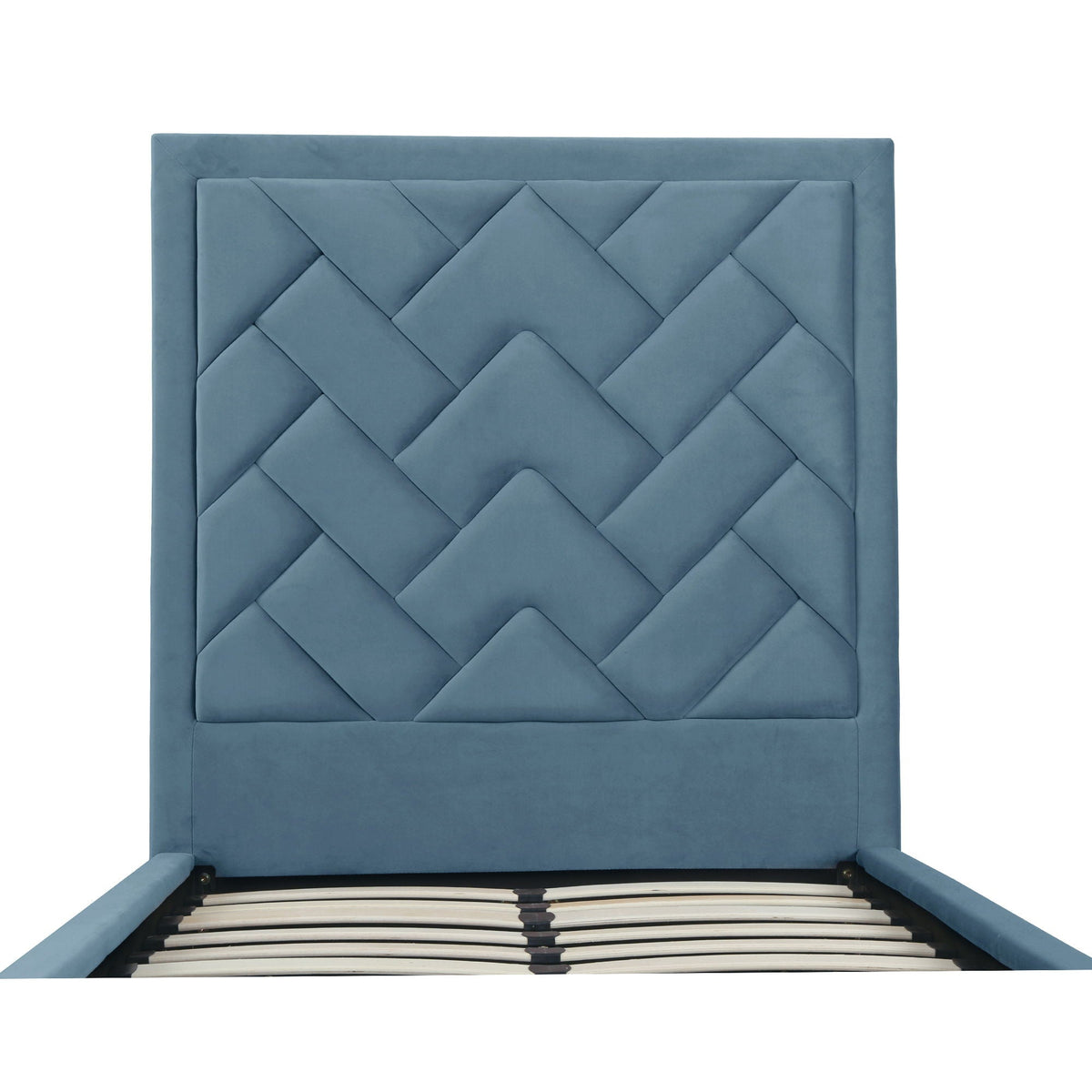 Upholstered Bed with Headboard and Slats - Multiple Colors
