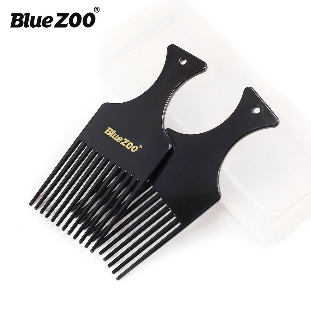 Thin Black Tough Blue ZOO Men's Retro Oil Head Big Back Mohawk Modeling Airplane Head Stylist Comb
