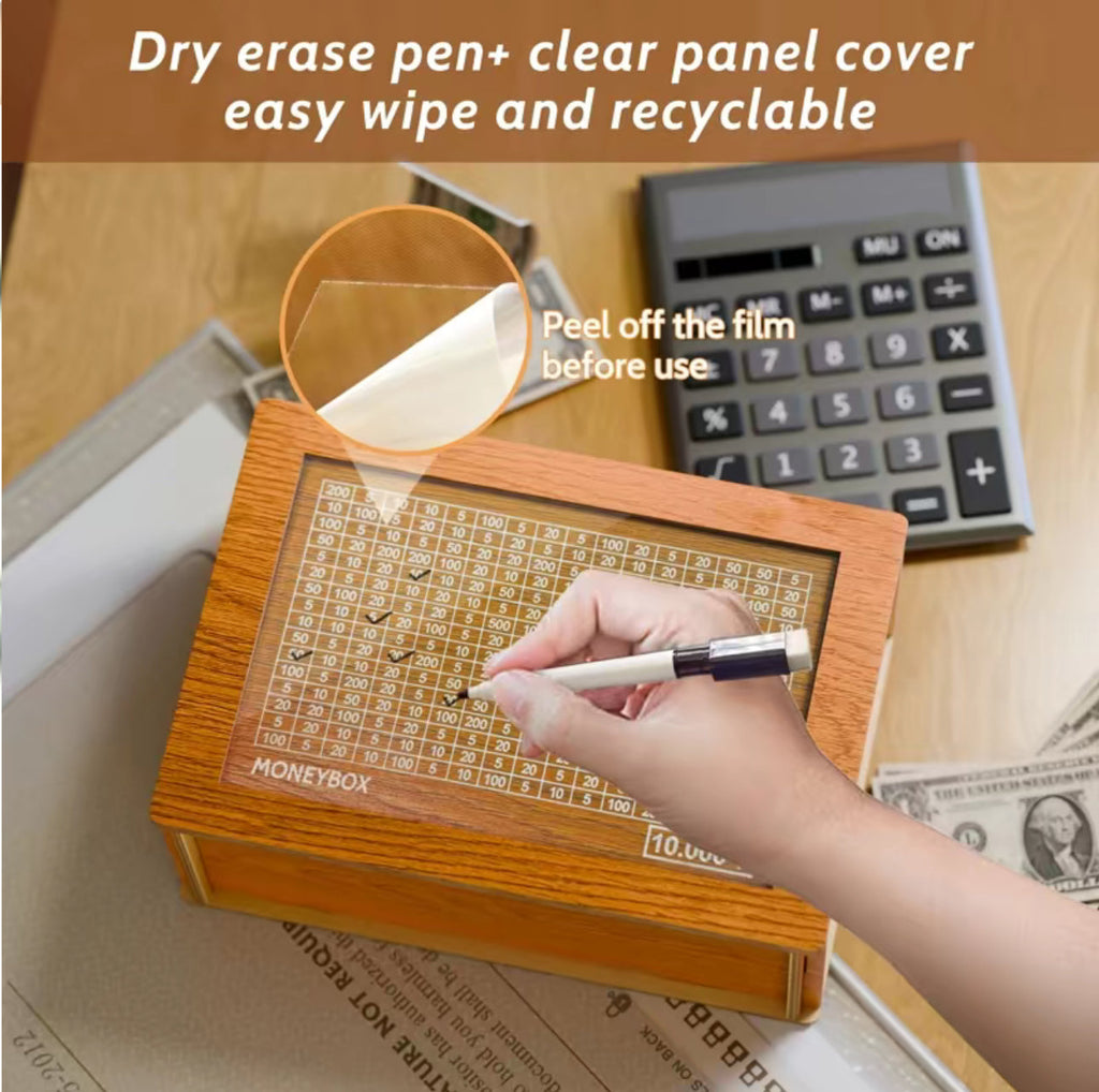 CashTarget Wooden Bank