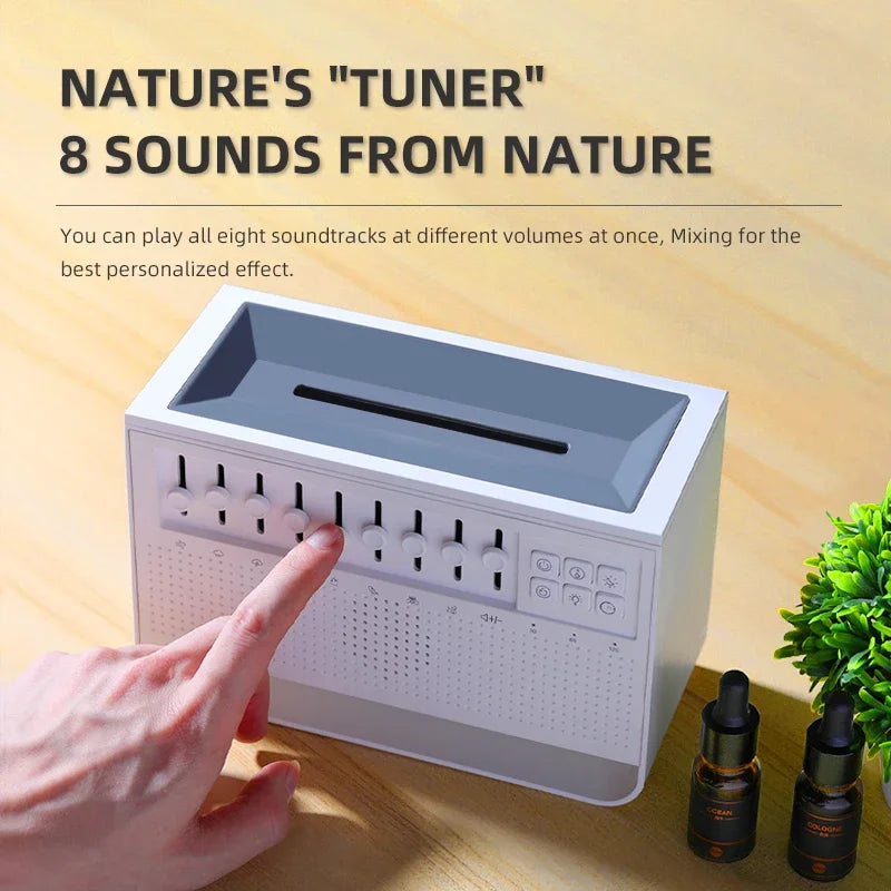 Bluetooth Speaker With 8 Kind Of White Noise Sleep Music 200Ml Aromatherapy Air Humidifier Simulation Flame Night Light