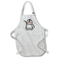 3dRose Anne Marie Baugh - Christmas - Cute Black and White Waving Penguin Illustration - Aprons (apr_217067)