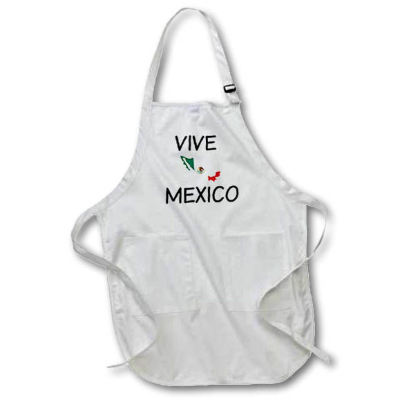 3dRose Xander Mexican Quotes - Print of Vive Mexico - Aprons (apr_220035)