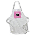 3dRose BrooklynMeme Designs - Pink and grey chevron monogram initial G - Aprons (apr_222043)