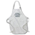 3dRose Strong, Dynamic, Mobile mechanical text art on white - Aprons (apr_339234)