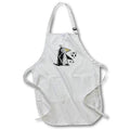 3dRose Funny Cute Penguin Bird Playing Soccer Sports Primitive Art - Aprons (apr_342248)