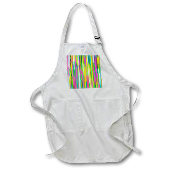 Apron - Image of Lines In Motion In Yellow Lime And Fuchsia Smooth Painting lens Art by Florene - Abstract Paintings On Glass
