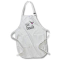 Apron - Day Drinker with martini clipart. Black lettering on white background. Stamp City - typography