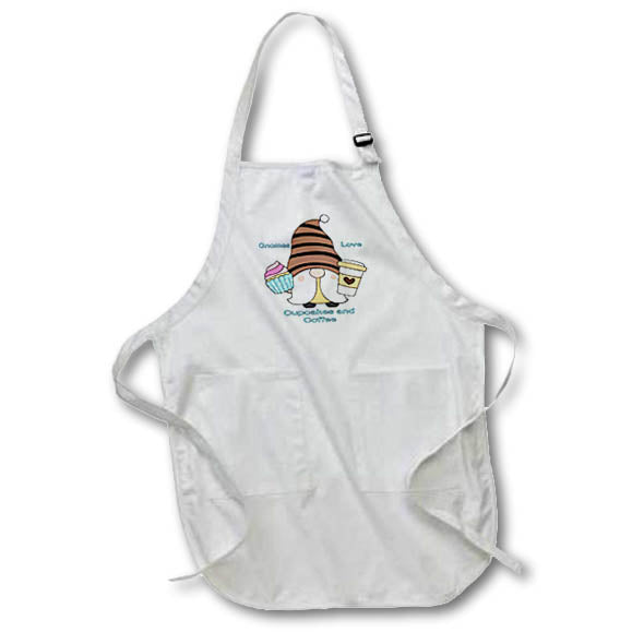 Apron - Gnomes Love Cupcakes and Coffee Foodie Gnome, 3dramm AmansMall Mythical Creatures - Gnomes