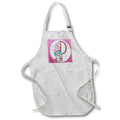 Apron - Cute Pink Ice Cream Gnome Pink Image Of Glitter Monogram P Monograms