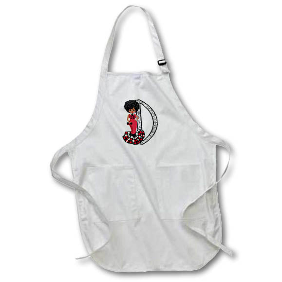 Apron - Glamour Black Girl Image Of Diamonds Monogram D Monograms