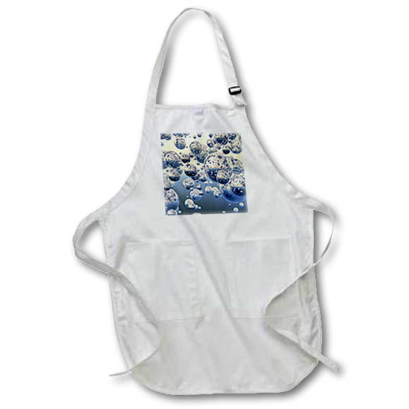 Apron - Many floating reflective three dimensional spheres in the sky, clustered Designs - Surreal