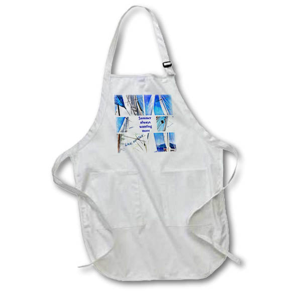 Apron - Summer Always Wanting More Wanderlust Sailing Pun Artistic Collage - Positivity Quote