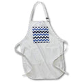 Apron - Chevron Pattern In Aubergine Grey, Blue and White Digital Art - Chevron Pattern