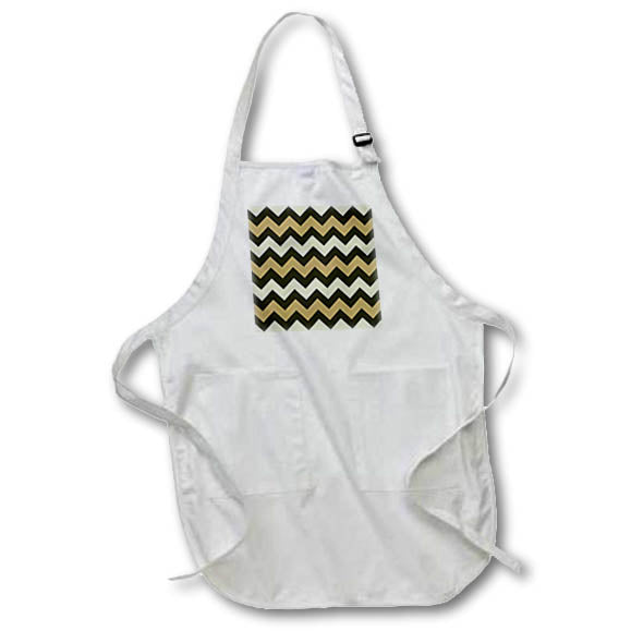 Apron - Chevron Pattern In Greige, Coffee and Brown Digital Art - Chevron Pattern