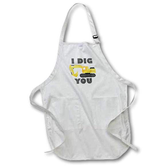 Apron - Cute Construction I Dig You Designs Kids Stuff