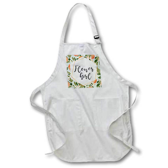 Apron - Flower Girl Mint Orange Blossom Designs Text Art