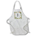 Apron - A - Orange Blossom Mint Monograms Designs Monogram Collection