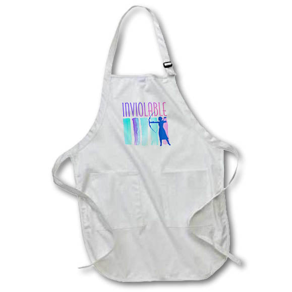 Apron - Image of Word Inviolable with Striped Background Woman Archer – Charisma