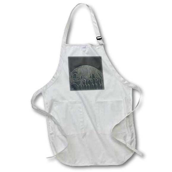Apron - Sacred Gothic Text Halloween Gravestone Vector Art - Gothic Headstone