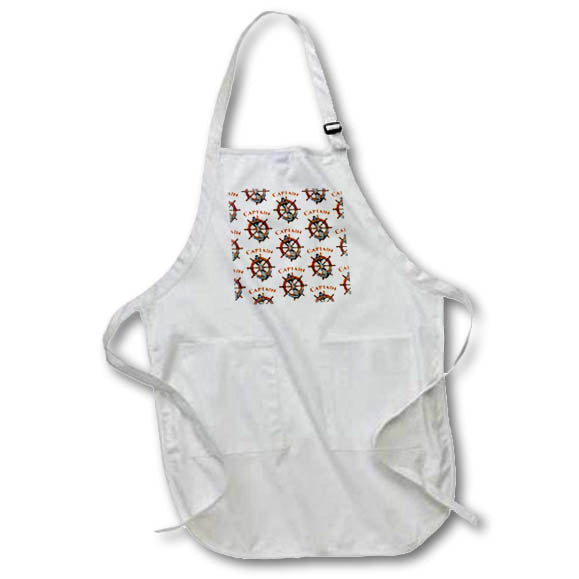 Apron - Nautical Captain pattern of ship anchor and helm on sailing map. Creative Studios – Nautical Sailing