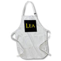 Apron - Lea popular lady name in America. Yellow on black charm Alexis Design - Popular Female Names in USA